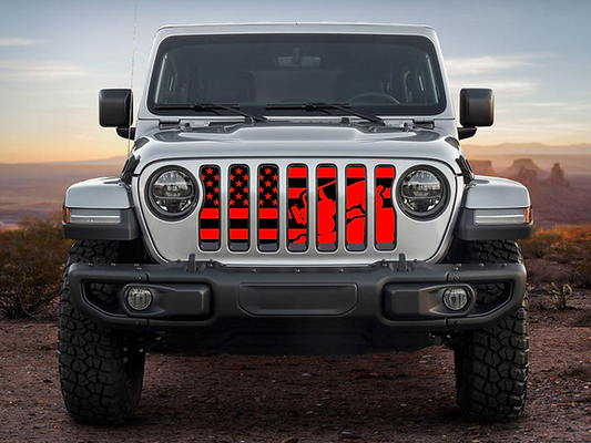 Red Crawler Flag grill insert