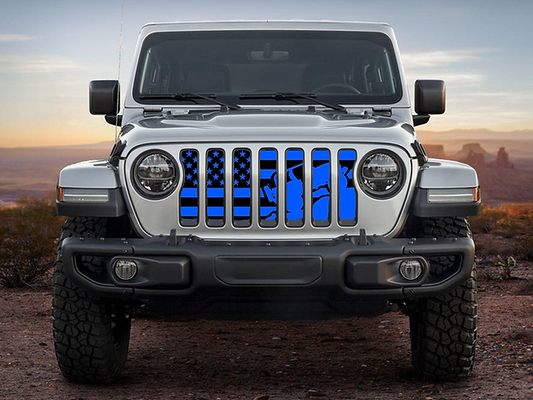 Blue Crawler Flag grill insert