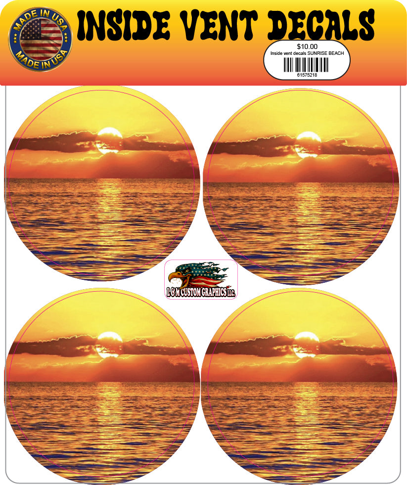 Inside vent decals SUNRISE BEACH