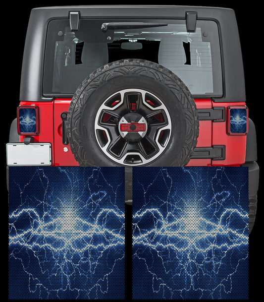 Blue lighting taillight cover decal