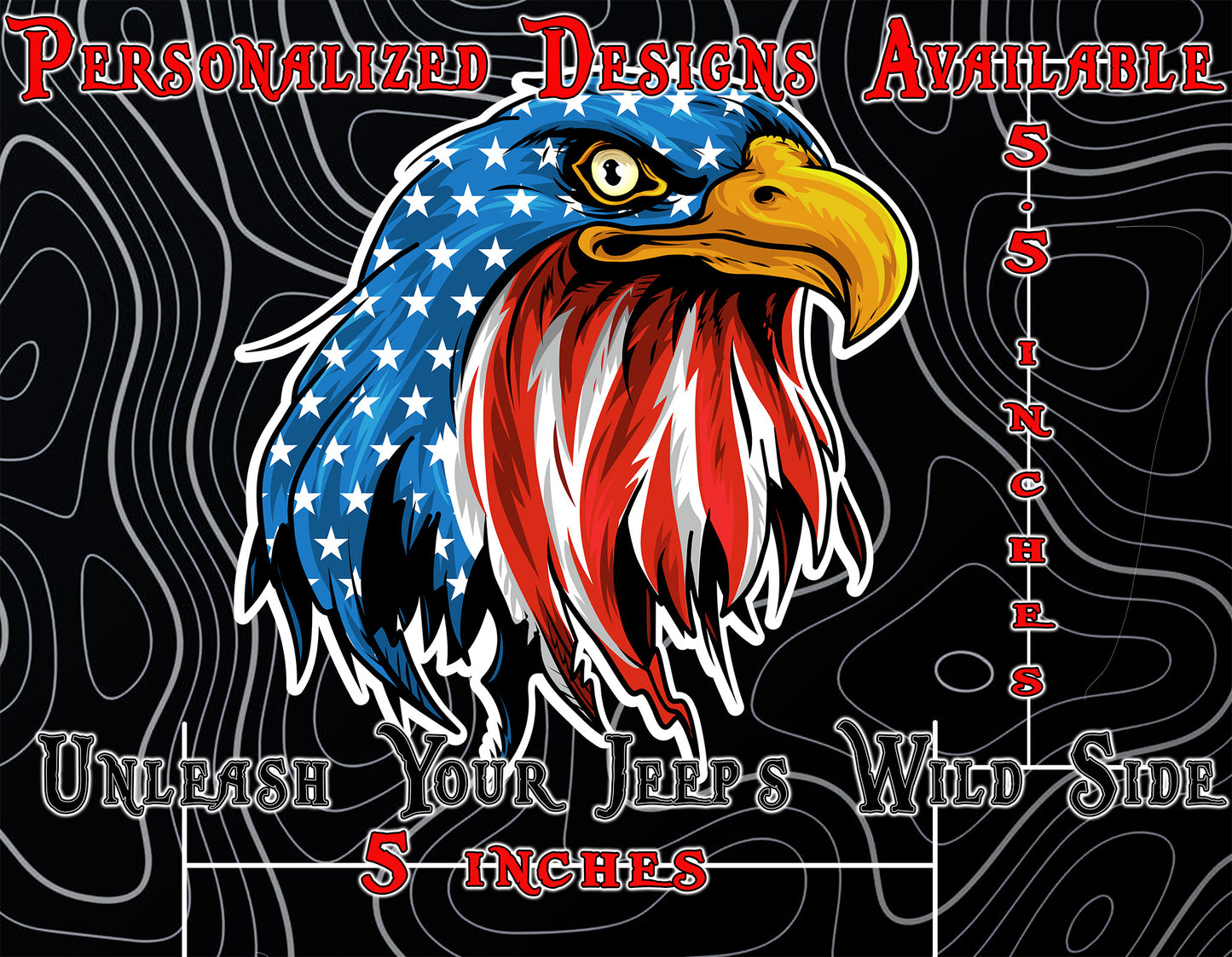 eagle Head flag window sticker