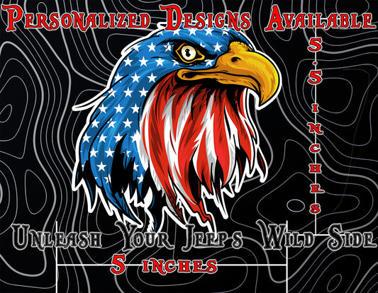 eagle Head flag window sticker