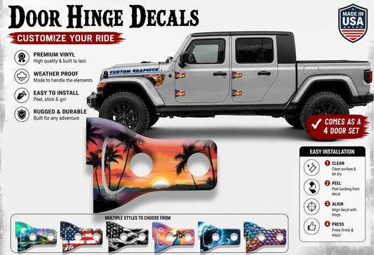 Beach sunset Door hinge decals 14