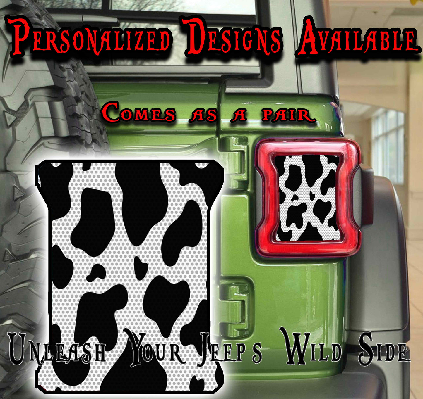 Cow print Taillight cover decal