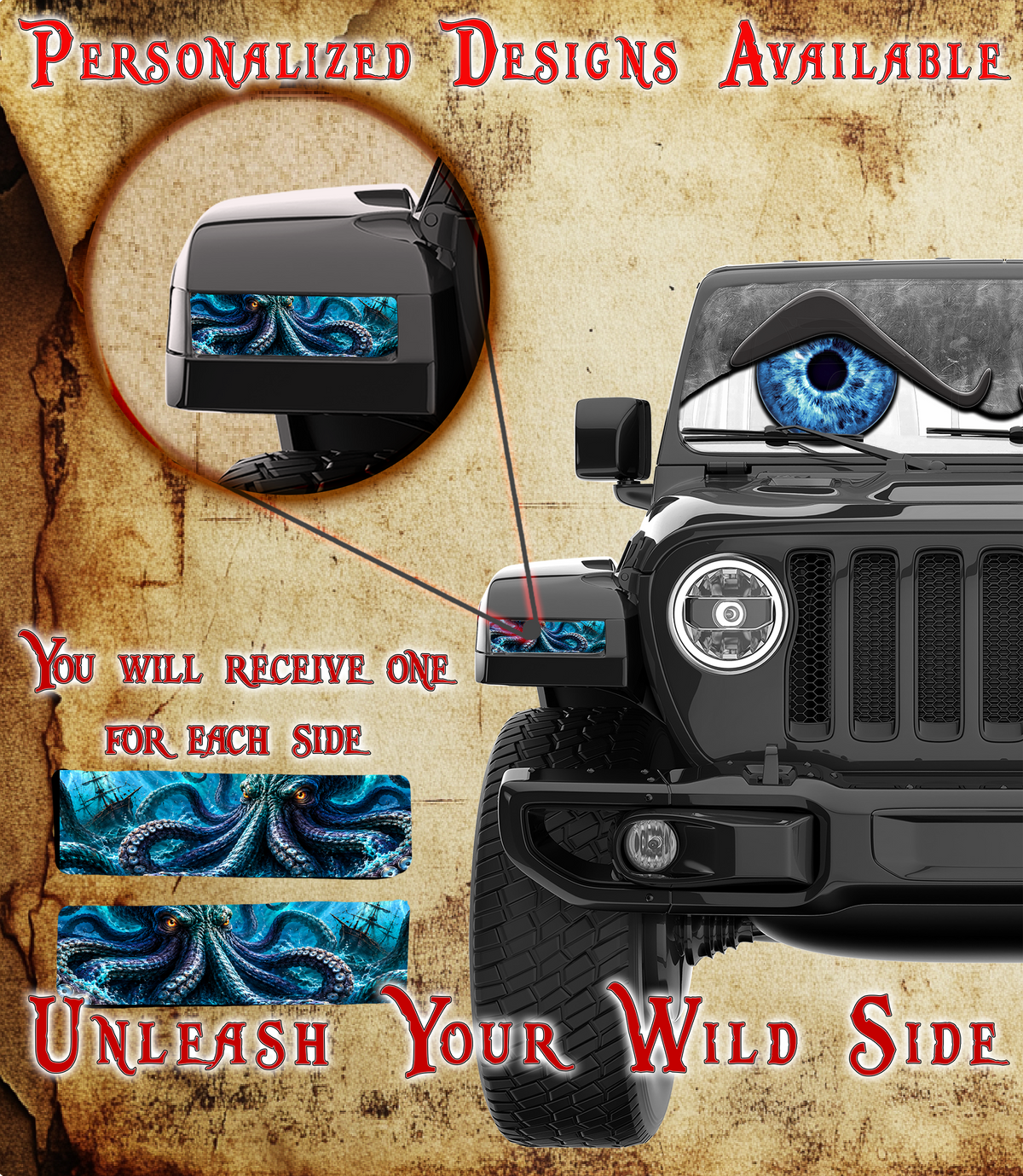 Kraken Jl and Gladiator Turn signal decal.