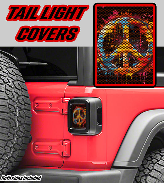 Peace print Taillight cover decal