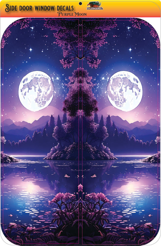 Side door window decal purple moon