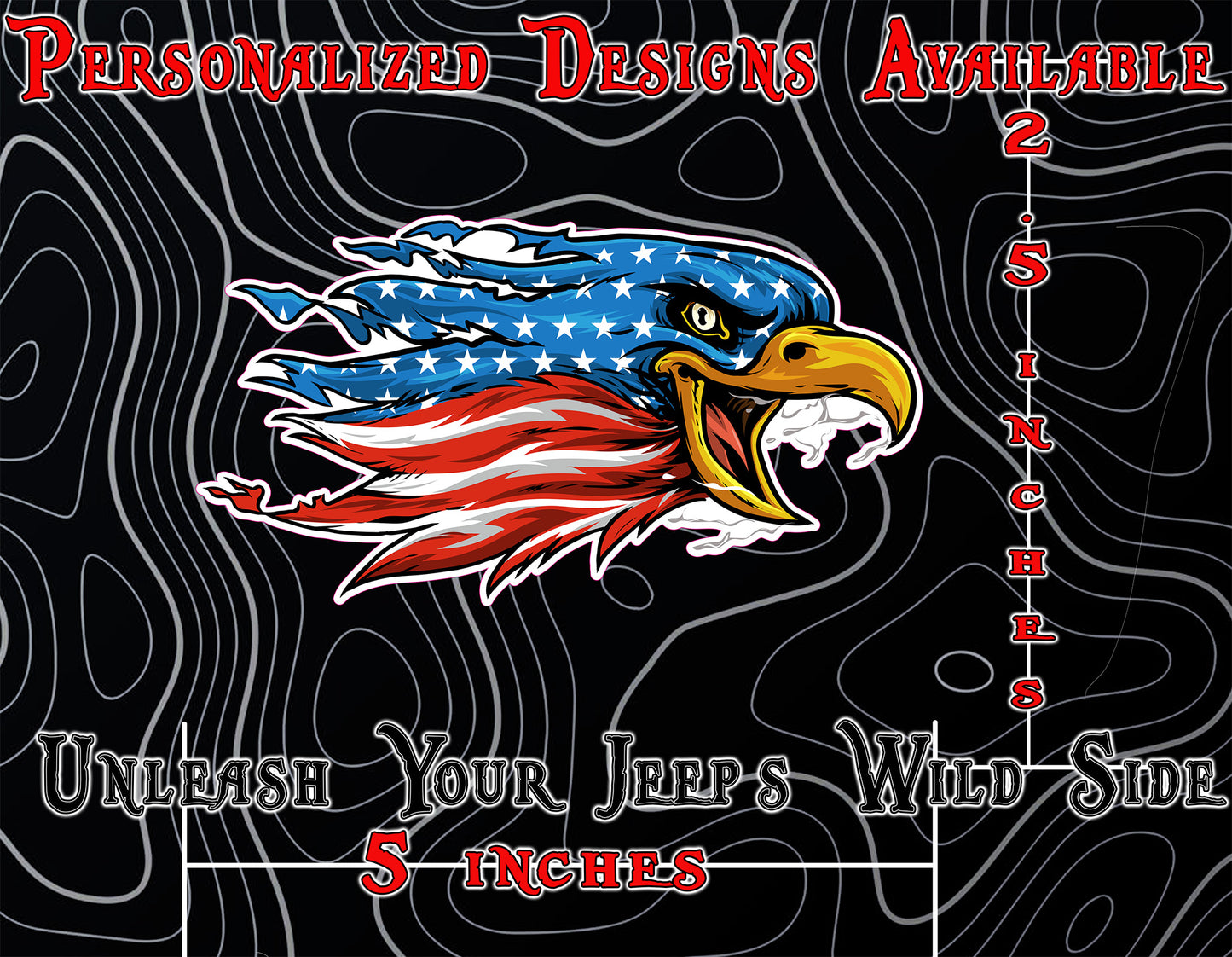 Screaming eagle flag window sticker