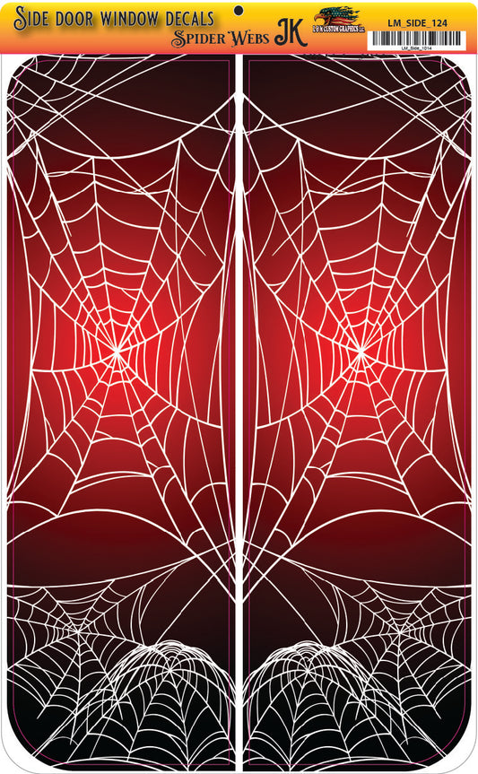 Side door window decal spiderwebs
