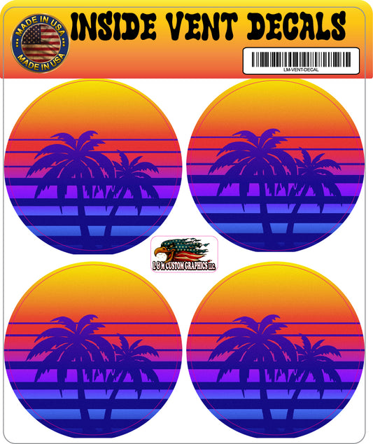 Inside vent decals Vector palms