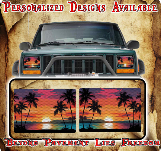 Beach Eye decals for YJ or 5x7 headlights
