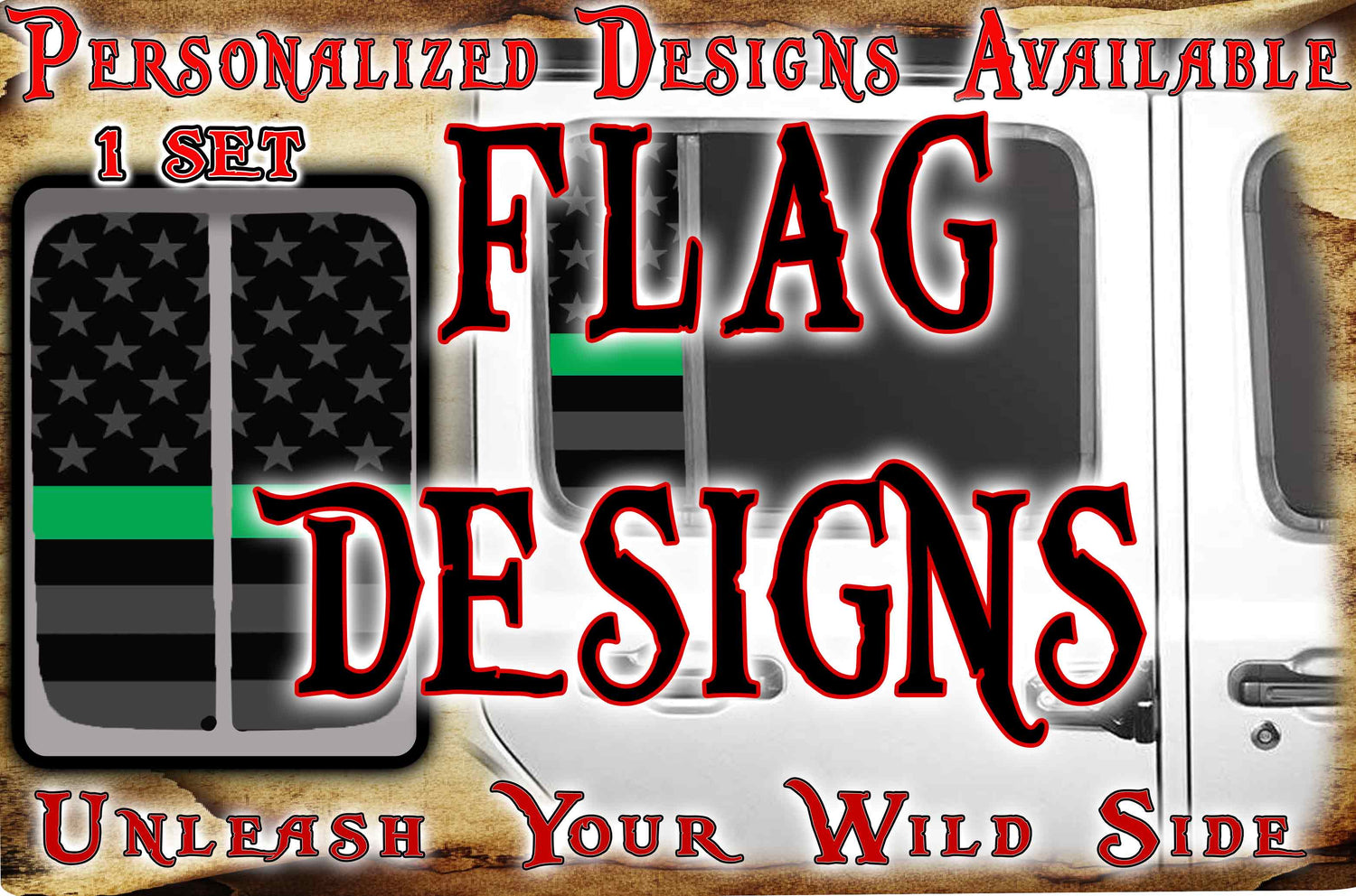 Side door windows Flags