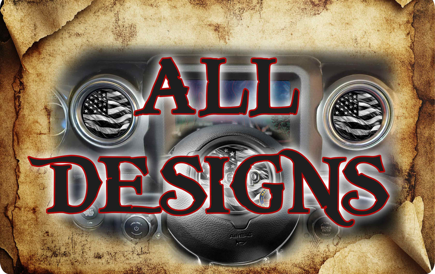 All steering wheel vent decals