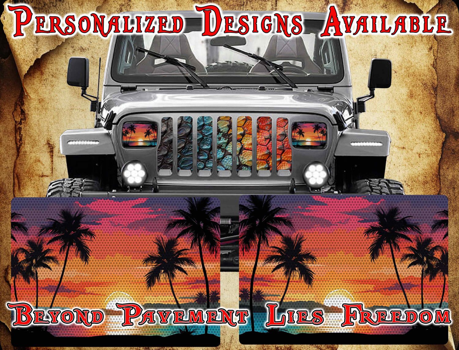 XJ and YJ headlight decals