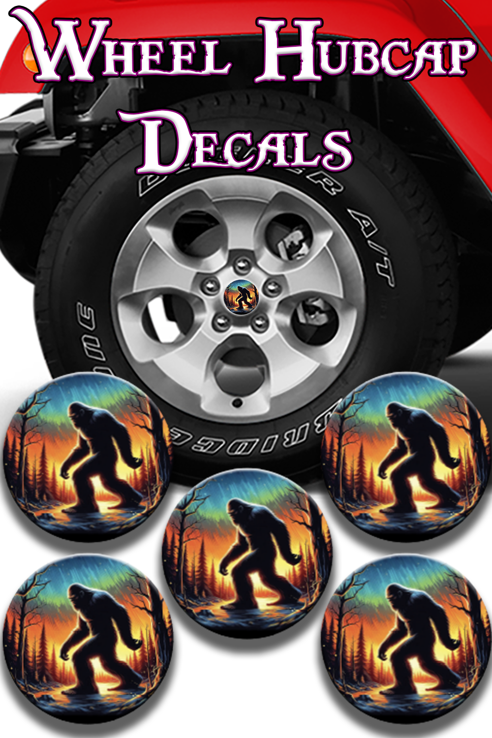 Trail caps Wheel hub cap decals