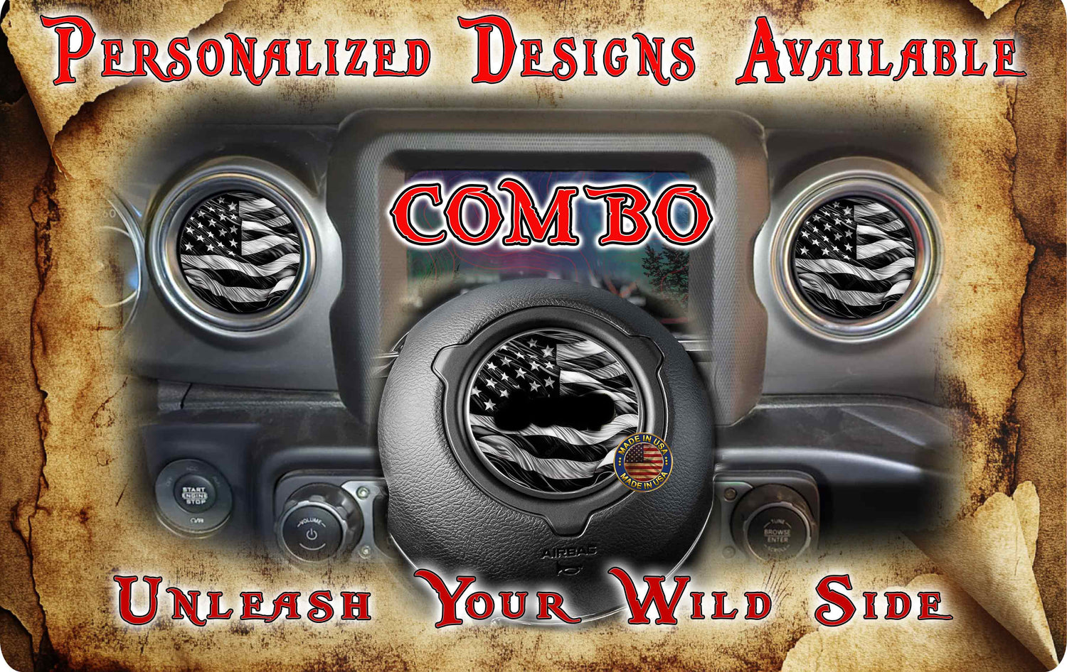 Steering wheel and vent combos