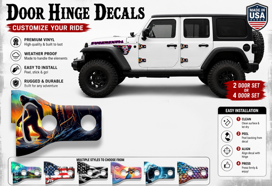 Bigfoot Door hinge decals 1
