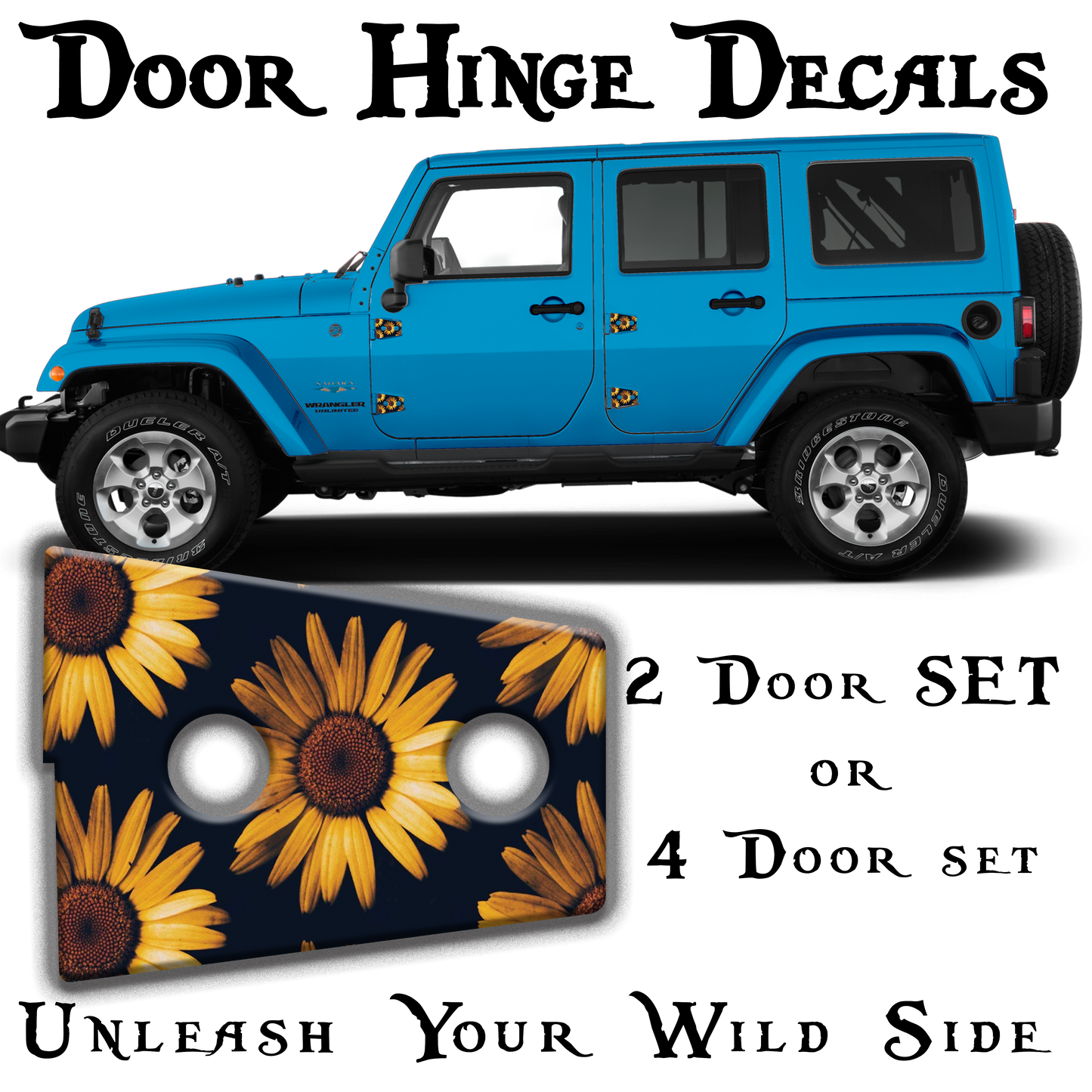 Sunflower print Door hinge decals 52