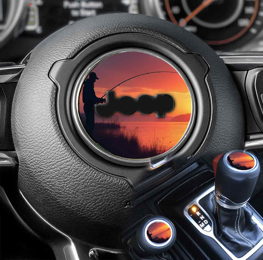 Steering wheel decal Fishing 139