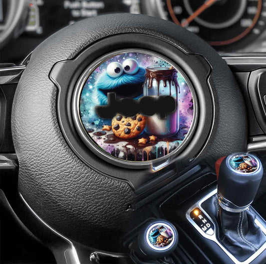 Steering wheel decal Cookie monster 146