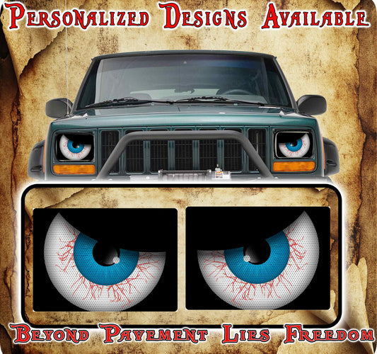 blood shot Eye decals for YJ or 5x7 headlights