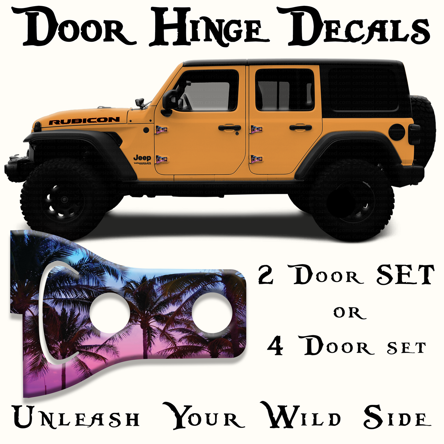 Island palm Door hinge decals 19