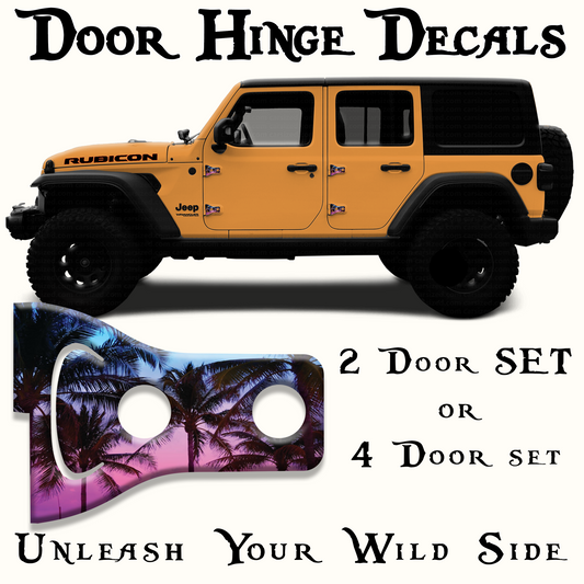 Island palm Door hinge decals 19