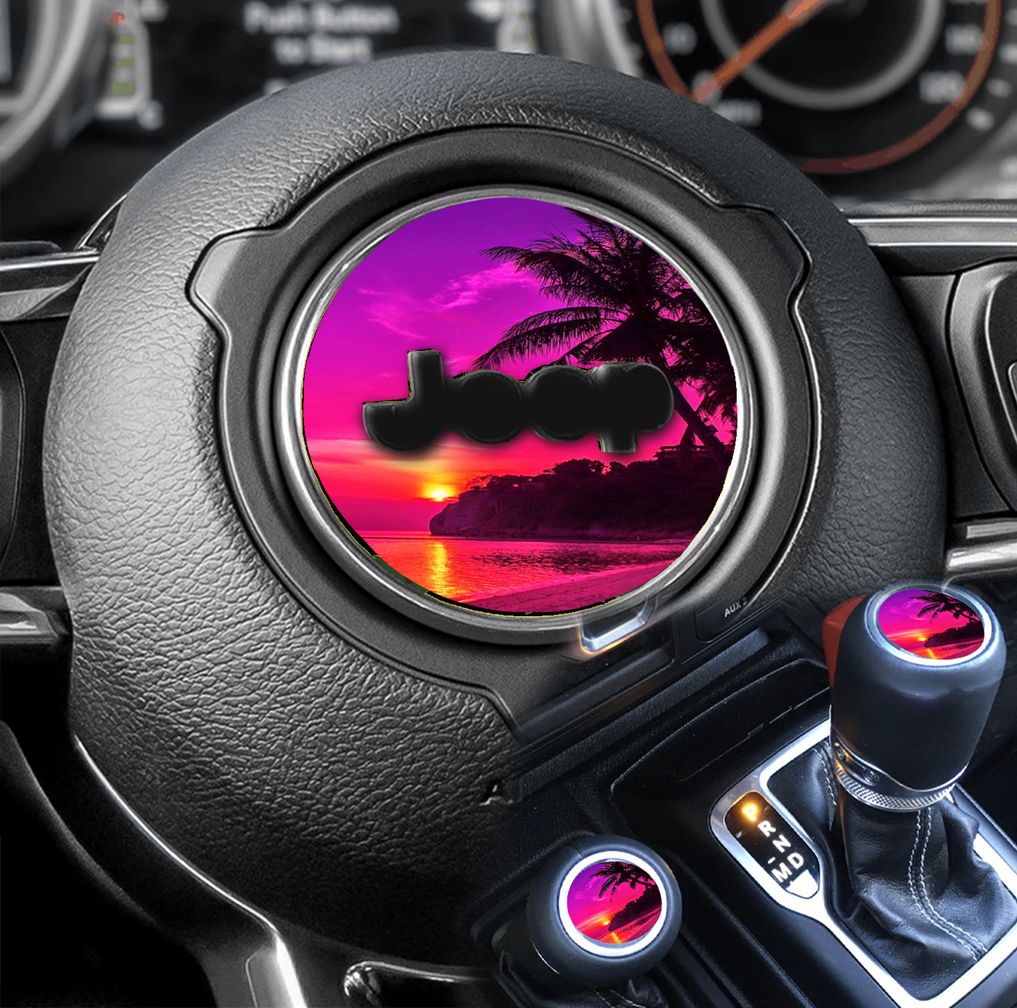 Steering wheel decal Pink sunset 245