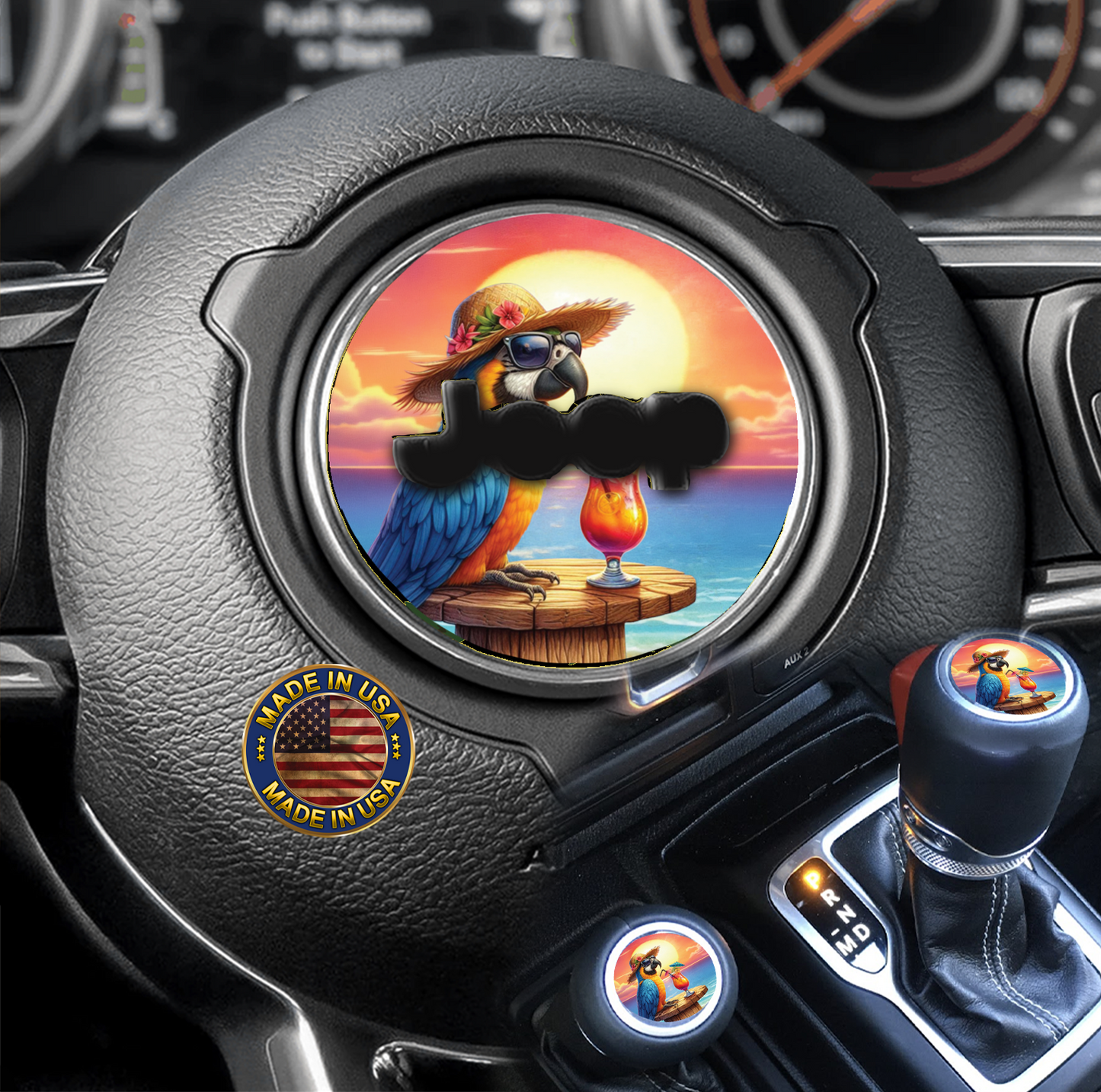Parrot head Steering wheel decal  267