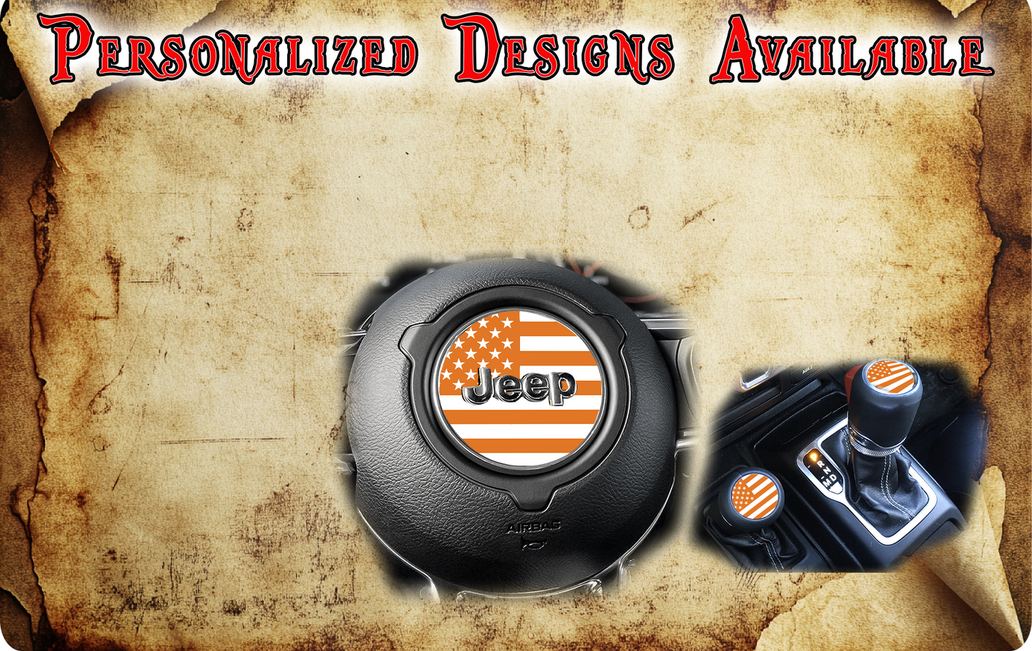 Steering wheel decal Orange flag  268