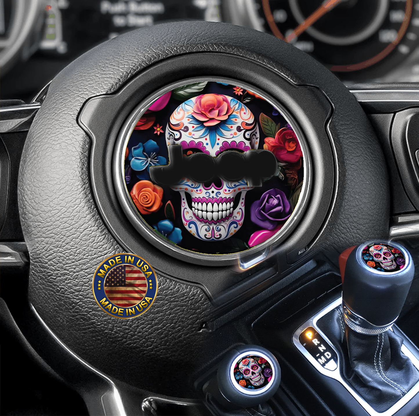 Steering wheel decal Sugar skull decal 272