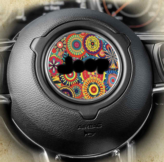 Steering wheel decal Hippy Flower 166