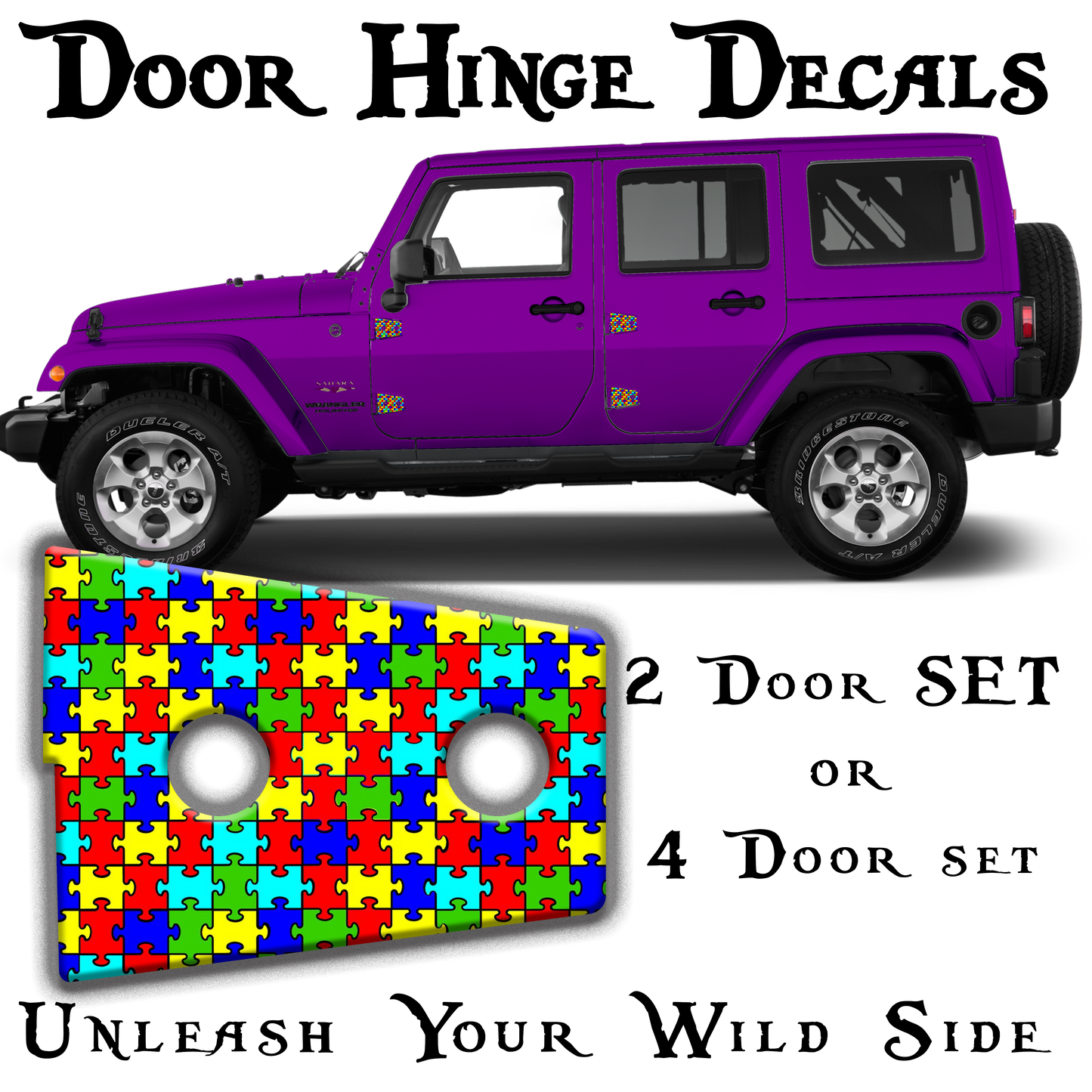 Autism puzzle Door hinge decals 38