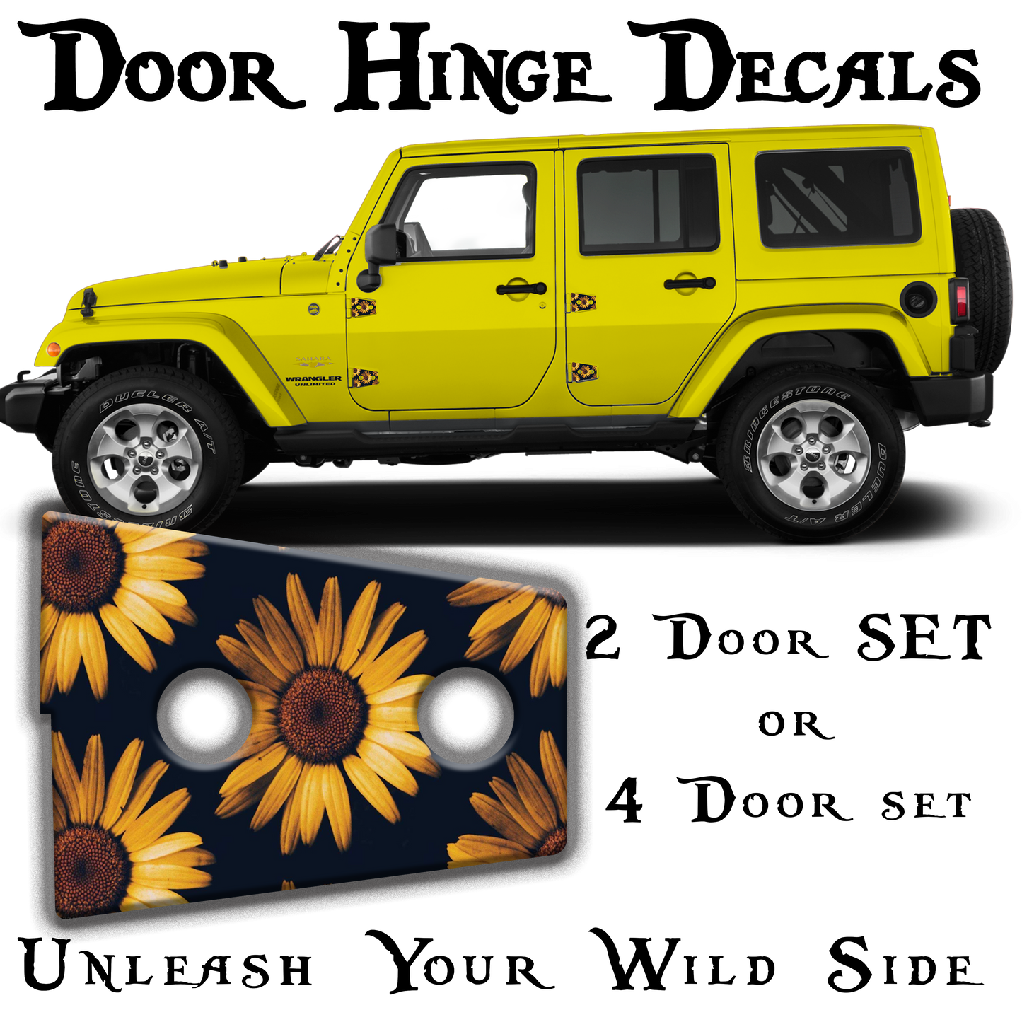 Sunflower print Door hinge decals 52