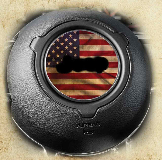 Steering wheel decal Antique American Flag 154