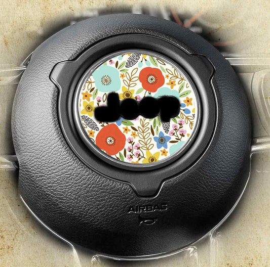 Steering wheel decal Whimsical flowers 210
