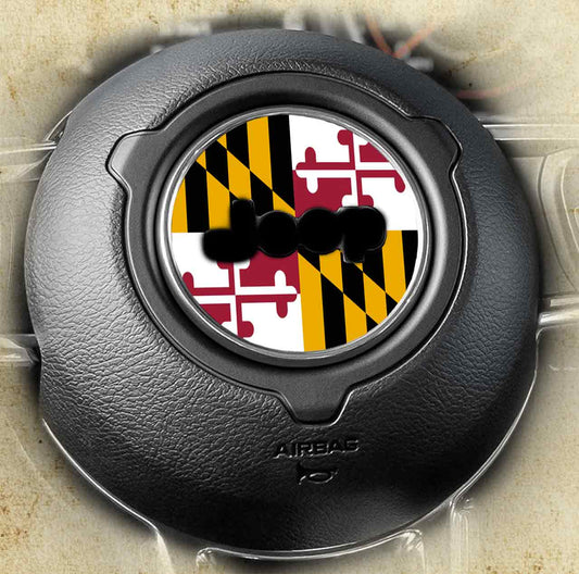 Steering wheel decal Maryland flag 215