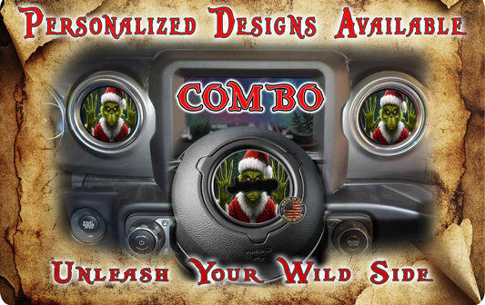 Steering wheel decal Grinch 115