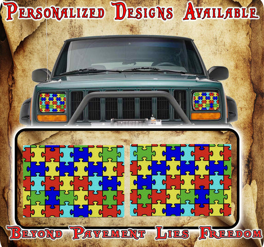 Autism awareness Eye decals for YJ or 5x7 headlights