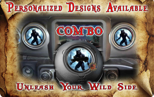 Steering wheel decal werewolf 132