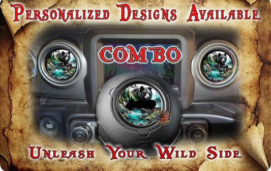 Steering wheel decal Bear 156