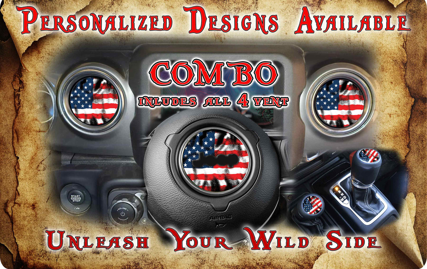 Steering wheel decal American Flag 157