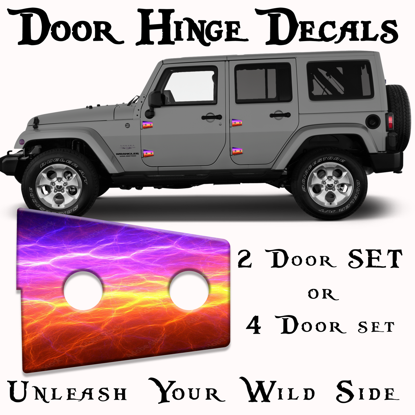 JK Purple lighting door hinge decal 18