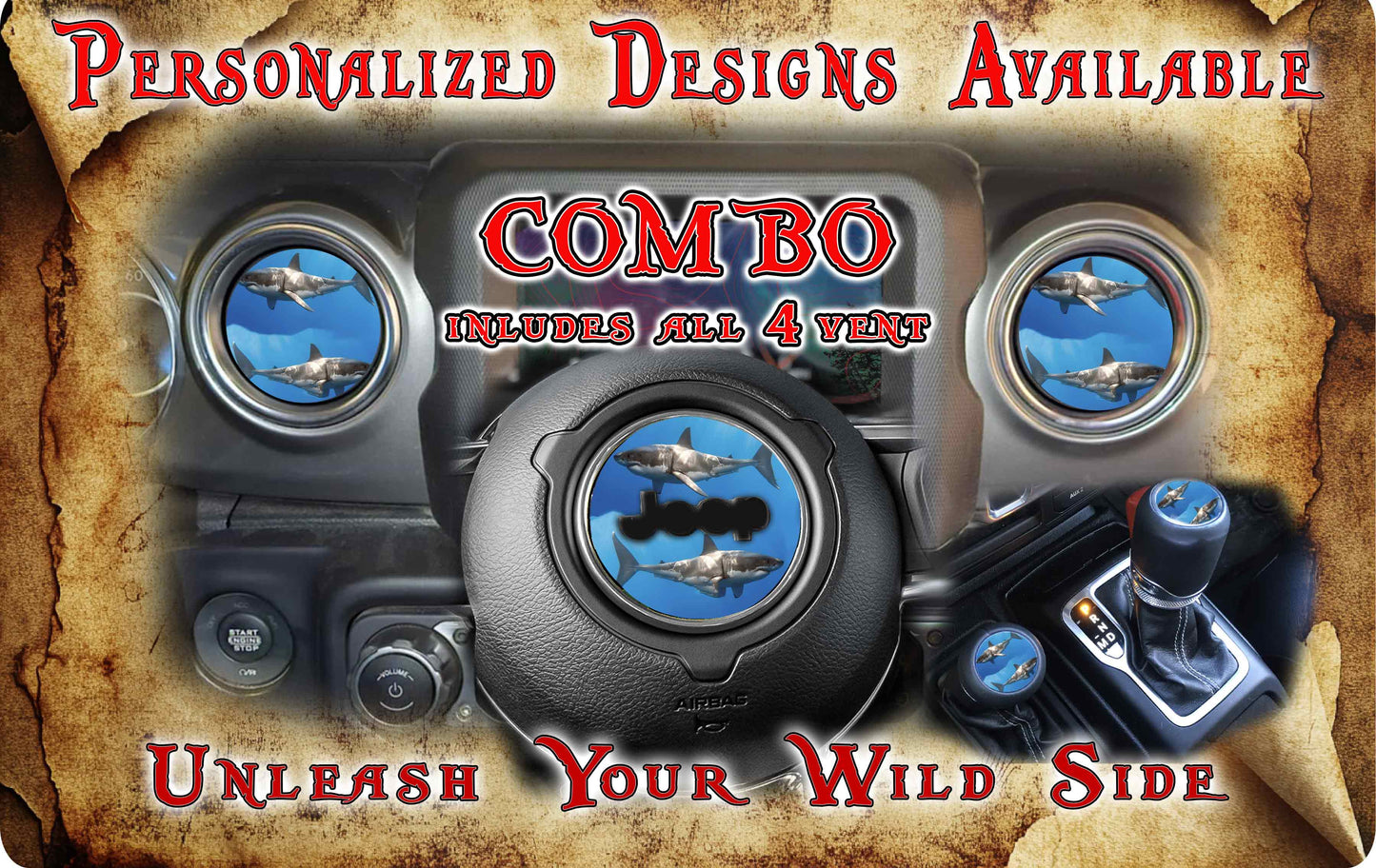 Steering wheel decal Sharks 204