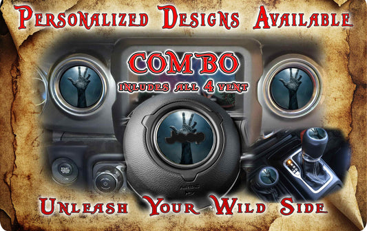 Steering wheel decal Zombie hand 209