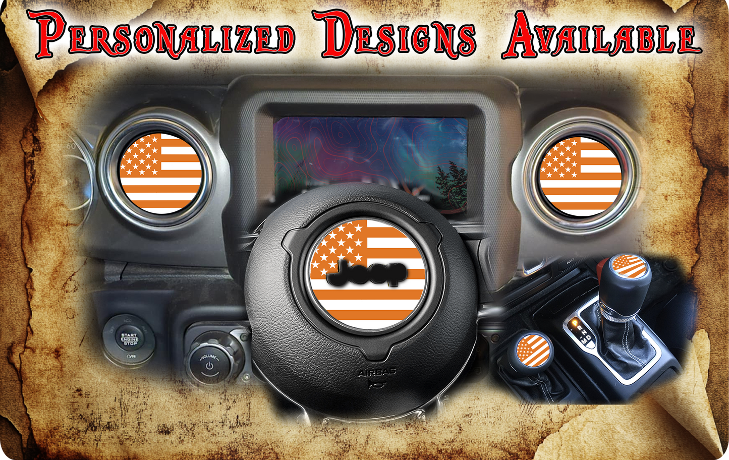 Steering wheel decal Orange flag  268