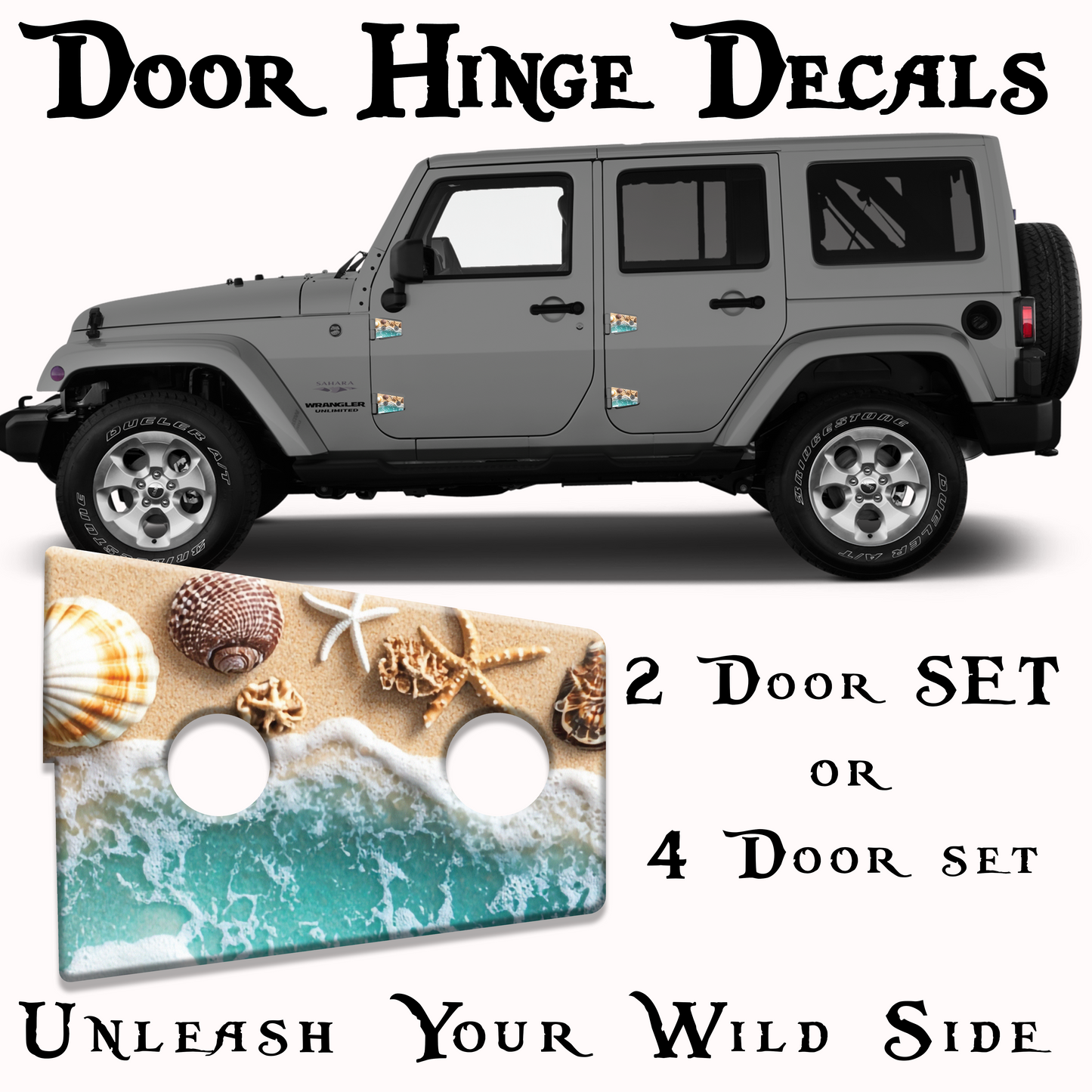 JK Sea shells door hinge decal 31