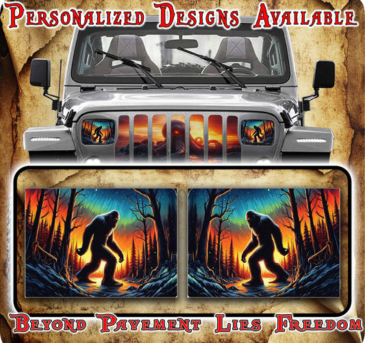 Bigfoot Eye decals for YJ or XJ 5x7 headlights