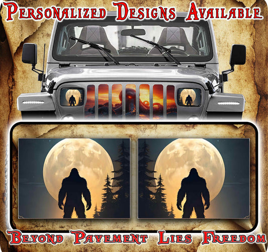 Bigfoot Eye decals for YJ or XJ 5x7 headlights