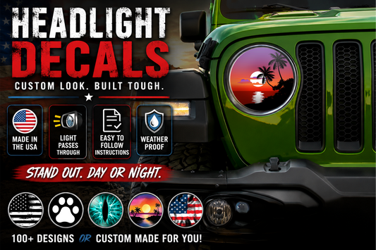 Palm Tree round headlight decals 37